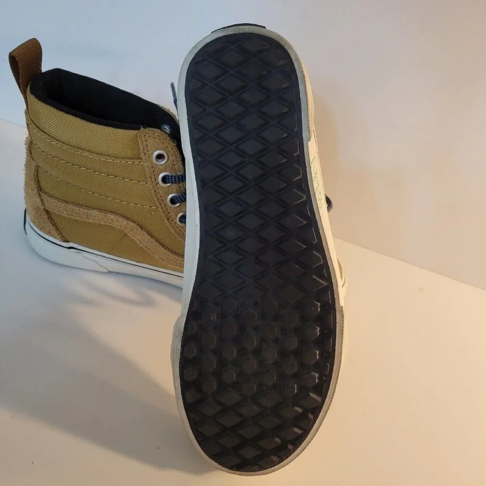 VANS‎ Sk8 Men 5 Women 6.5 Tan Brown Suede High Top Skate Shoes Sneakers VGC